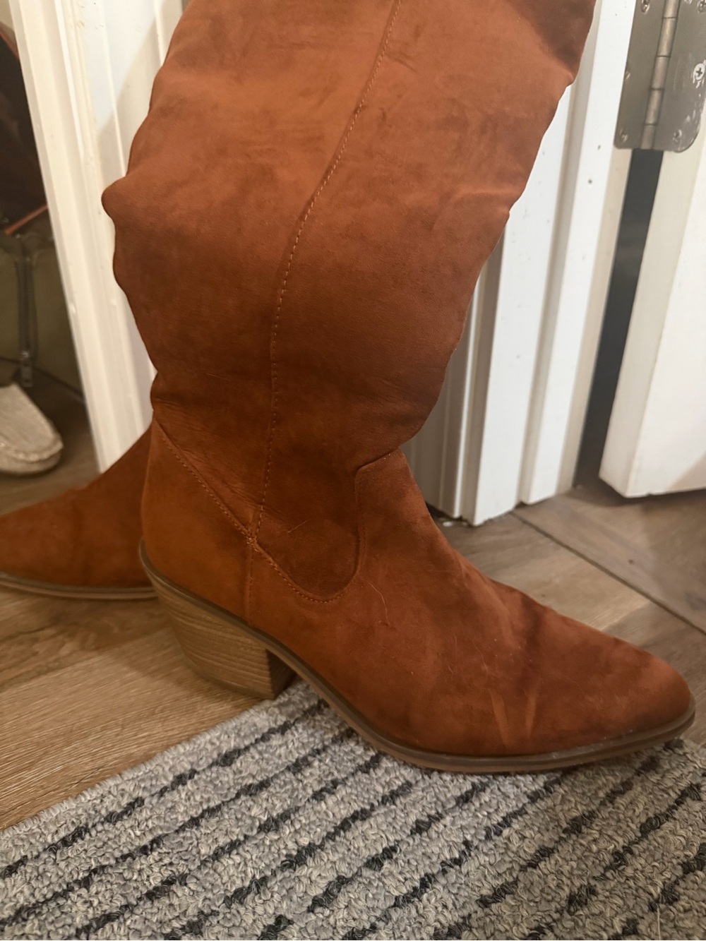 Women's Tall Suede Western Boot - Rust